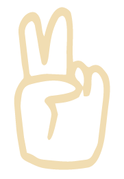 Hand illustration making peace sign.